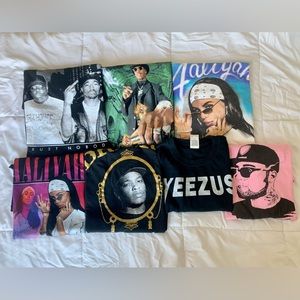 Hiphop T Shirt Lot 7 Rapper Aaliyah Mac Miller Master P Biggie Yeezus Pac